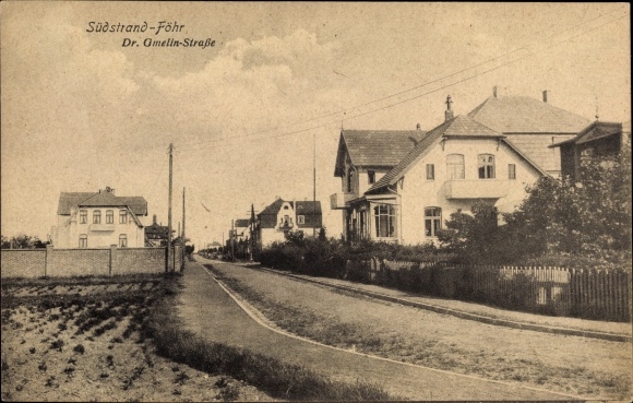Ak Südstrand Wyk auf Föhr in Nordfriesland, Dr. Gmelin Straße