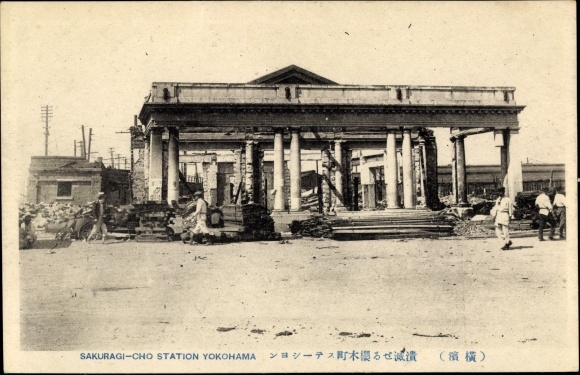 Ak Yokohama Pref Kanagawa Japan, Grote aardbeving in Kanto, 1923
