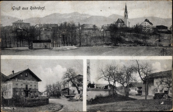 PC Rohrdorf am Inn Upper Bavaria, general view, church, partial views