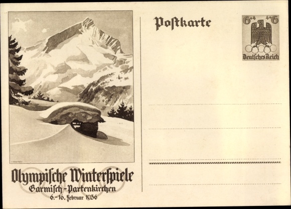 KP pocztowa Garmisch Partenkirchen w Górnej Bawarii, Zimowe Igrzyska Olimpijskie 1936
