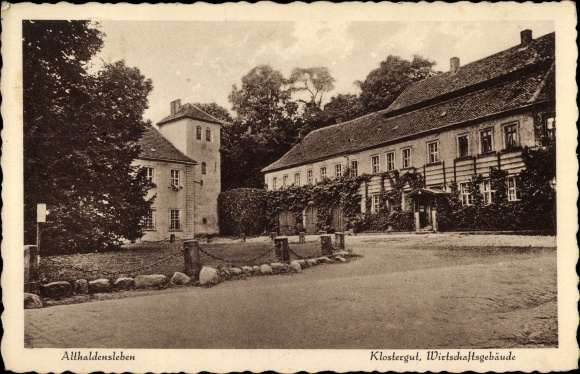 Postcard Althaldensleben Haldensleben in Saxony Anhalt, monastery property, farm buildings