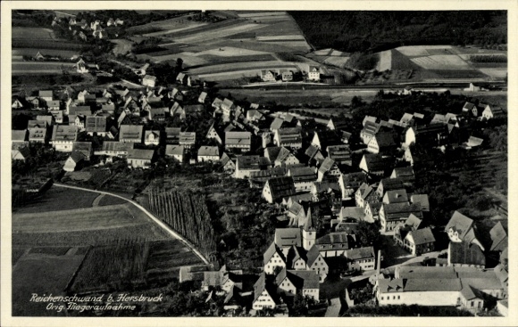 Ak Reichenschwand Mittelfranken, Luftaufnahme von Reichenschwand, viele Häuser, ländliche Umgebun
