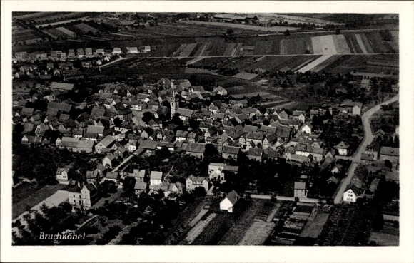 Postcard Bruchköbel in Hesse, aerial photograph