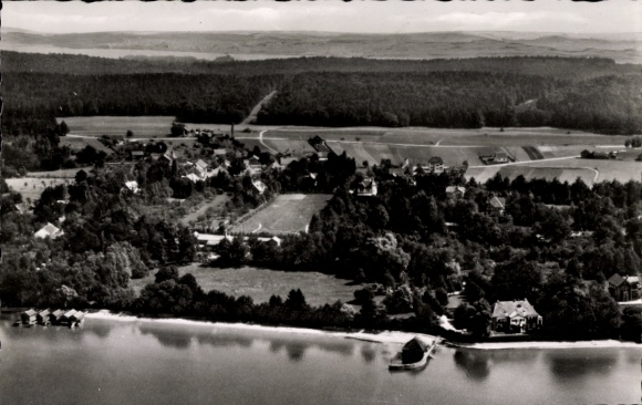 Postcard Buch am Ammersee Inning Upper Bavaria, aerial photograph