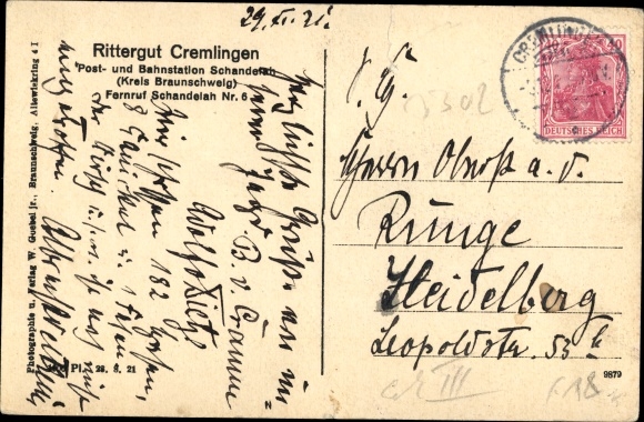 Postcard Schandelah Cremlingen in Lower Saxony, manor