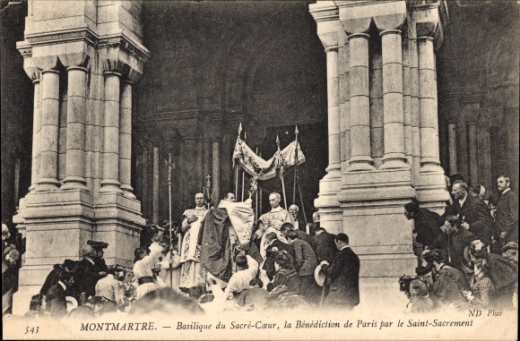 Ak Paris XVIII. Viertel Buttes-Montmartre, Basilika Sacré-Coeur, La Benediction de Paris