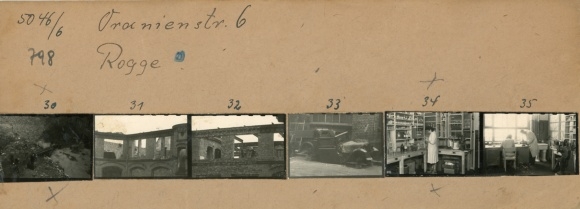 Kontaktabzug Fotos Berlin Kreuzberg, Oranienstraße 6, Rogge, 6 Fotos ca. 4x2 cm, Negative inliegend