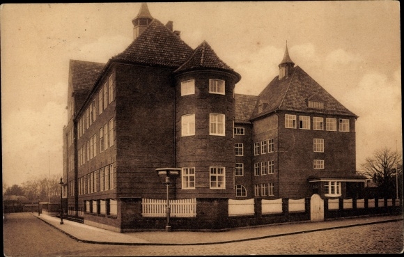 Postcard Hamburg Mitte Horn, elementary school Rhiemsweg, Morathstraße
