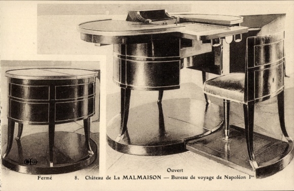 KP Malmaison Hauts de Seine, zamek, biuro podróży Napoleona I, meble