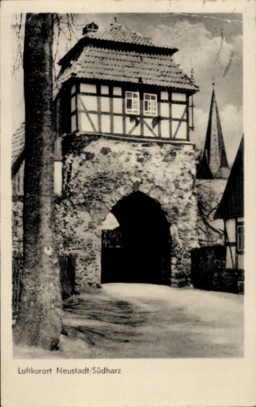Ak Neustadt bei Ilfeld im Südharz, Tor