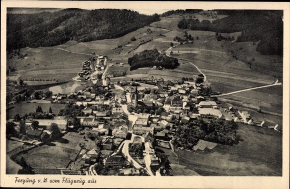 Ak Freyung im Bayerischen Wald, Luftaufnahme
