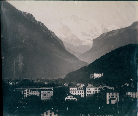 Photo Interlaken Bern Canton Switzerland, partial view with Jungfrau