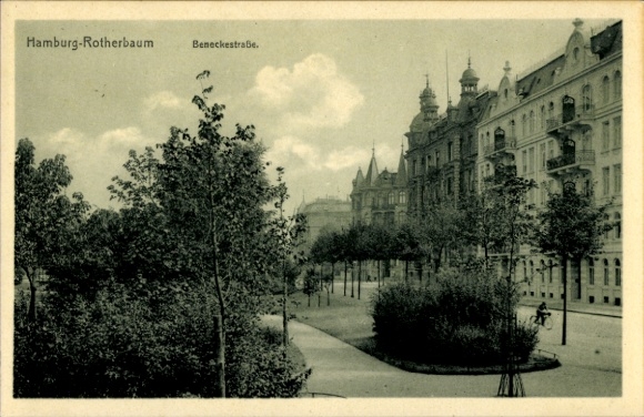 Postcard Hamburg Eimsbüttel Rotherbaum, Beneckestraße