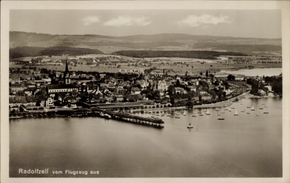 Ak Radolfzell am Bodensee, Panorama, Fliegeraufnahme