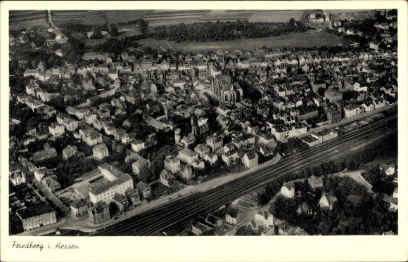 Ak Friedberg in Hessen, luchtfoto