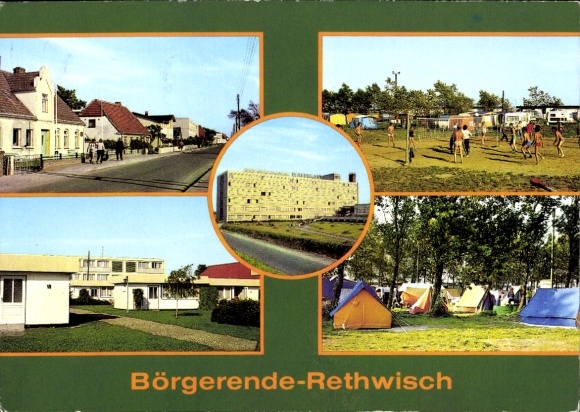 Postcard Börgerende Rethwisch Rostock district, campsite, FDGB recreation center Waterkant, Seestraße