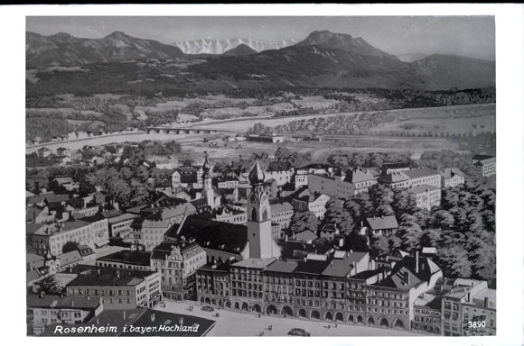 6 glass negatives Rosenheim Upper Bavaria, Inn, overall view, various views