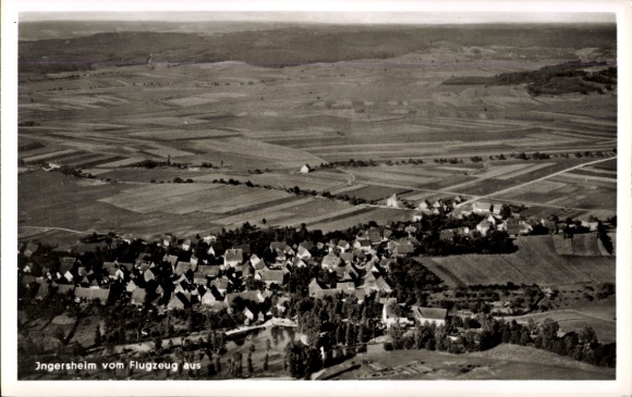 Postcard Ingersheim am Neckar, aerial photograph