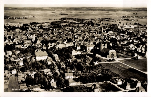 Postcard Memmingen in Swabia Allgäu, general view, aerial photograph