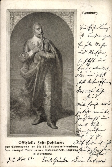 Ak Hamburg, Erinnerung an die 56. Hauptversammlung des evangel. Vereins der Gustav Adolf-Stiftung