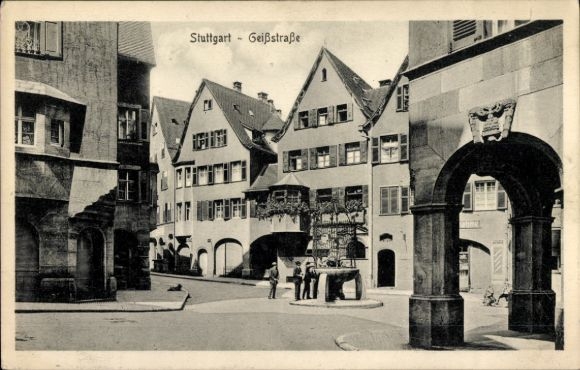 Postcard Stuttgart in Württemberg, Geißstraße