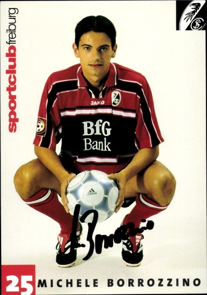 Autogrammkarte Fußballer Michele Borrozzino, SC Freiburg, Autogramm