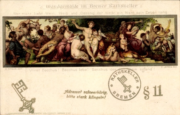 Chromo-Litho Bremen, mural in the Ratskeller, Bacchus