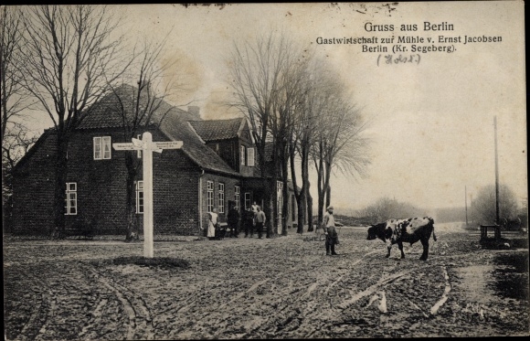 Postcard Berlin Seedorf in the Segeberg district, inn to the mill