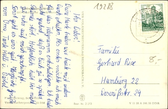 Postcard Ludwigslust in Mecklenburg, HOG Park Hotel