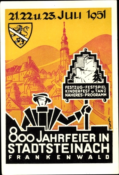Artist PC Stadtsteinach Upper Franconia, 800th anniversary 1951