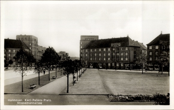 Postcard Hannover, Karl Peters Platz, Stresemannallee
