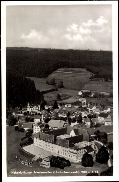Postcard St. Peter in the Black Forest, aerial photograph