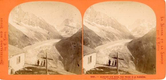 Stereo photo Chamonix Haute Savoie, Glacier des Bois, vue pinch a La Flegere