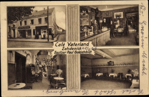 Postcard Zehdenick in der Mark, Cafe Vaterland, interior view