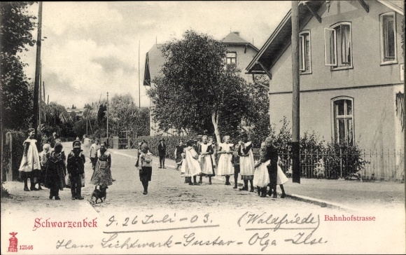 Ak Schwarzenbek in Lauenburg, Bahnhofstrasse, kinderen