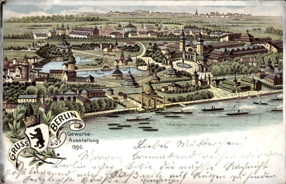 Chromo-Litho Berlin Trade Exhibition 1896, exhibition grounds, general view