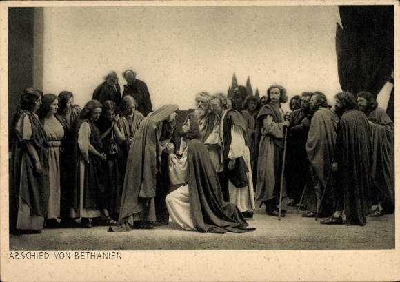 Postcard Passion Play Oberammergau 1930, Farewell to Bethany, Jesus