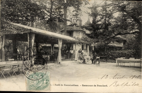 Ak Fontainebleau Seine et Marne, Forêt de  Restaurant de Franchard, Oktober 1906