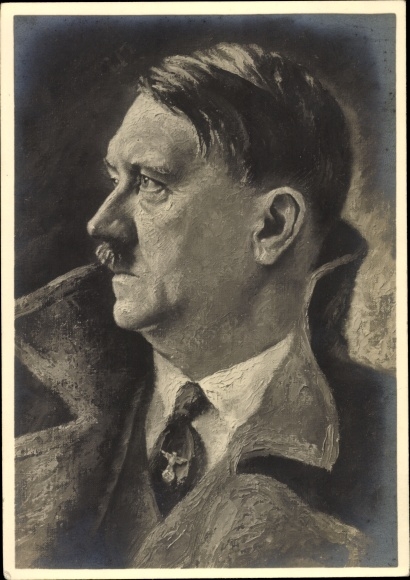 Künstler Ak Exner, Willy, Führer und Reichskanzler Adolf Hitler, Portrait, Mantel