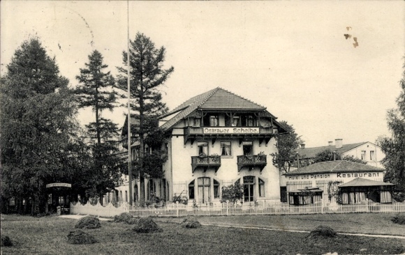 Ak Postelwitz Bad Schandau Sächsische Schweiz, Ostrauer Scheibe, Mater und Pension Restaurant,  B