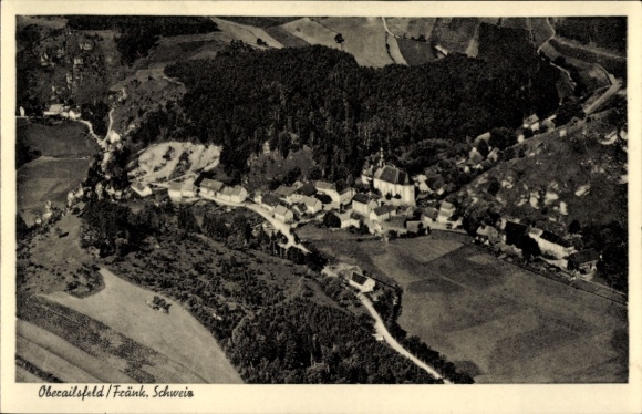 Ak Oberailsfeld Ahorntal in der Fränkischen Schweiz, Luftbild