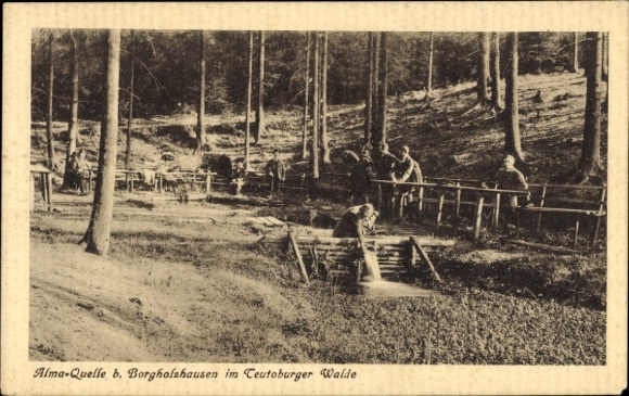 Ak Borgholzhausen in Westfalen, Alma-Quelle im Teutoburger Walde