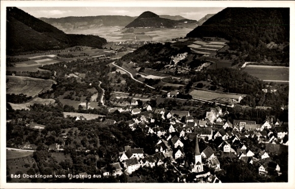 Postcard Bad Überkingen in Württemberg, aerial photograph