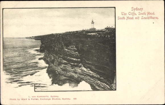 Postcard Sydney Australia, The Cliffs, South Head, Lighthouse