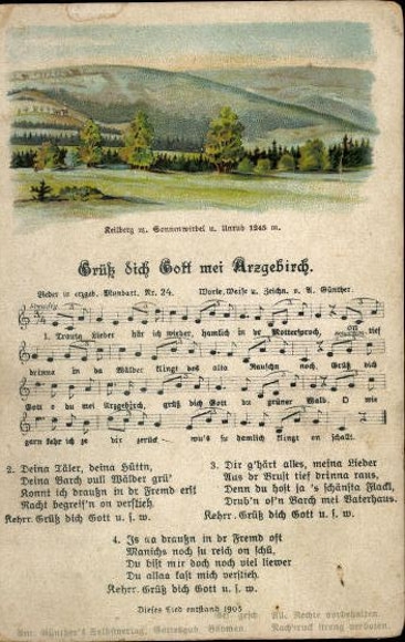 30 song cards, Anton Günther
