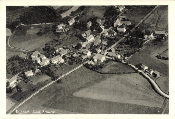 Ak Truppach Mistelgau Oberfranken, Fliegeraufnahme