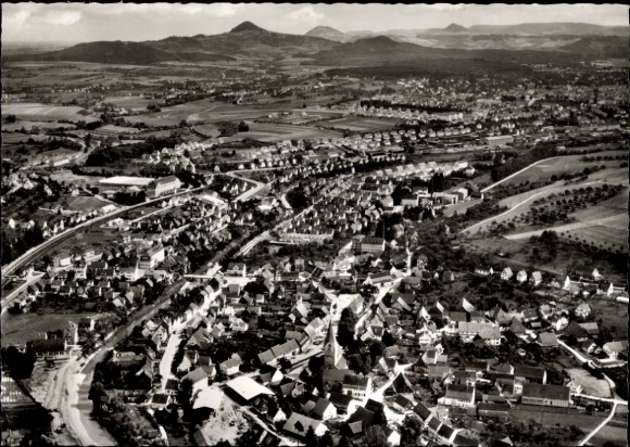 Postcard Faurndau an der Fils Göppingen in Württemberg, aerial view of Faurndau, houses, streets, land