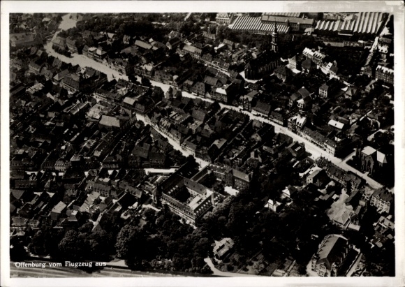 Postcard Offenburg in Baden Black Forest, aerial photograph