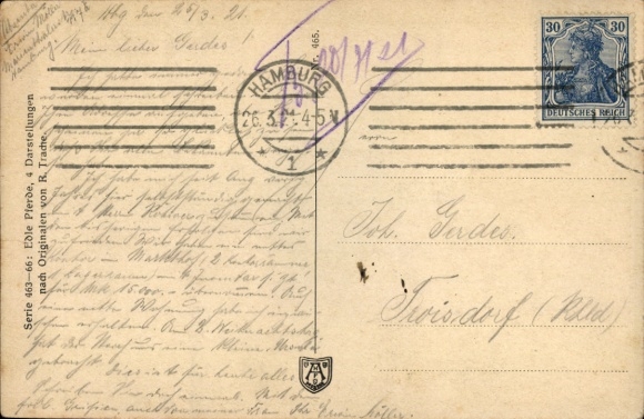Kunstenaar Ak Trache, R., Edele paarden, bruin, wit, zwart