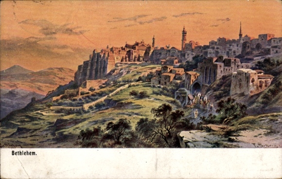 Künstler Ak Perlberg, F., Bethlehem Palästina, Gesamtansicht